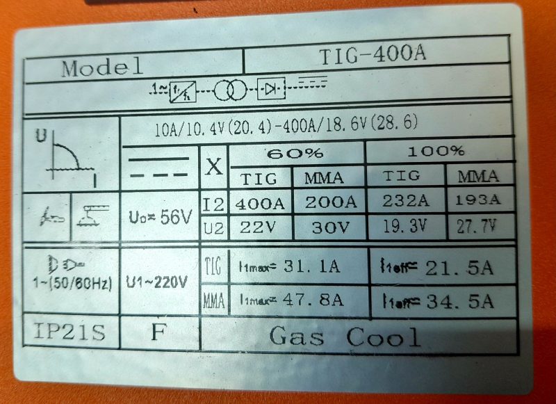 آرگون دوکاره TIG400Aگریتک جوش و آرگون همراه تورچ - Image 3