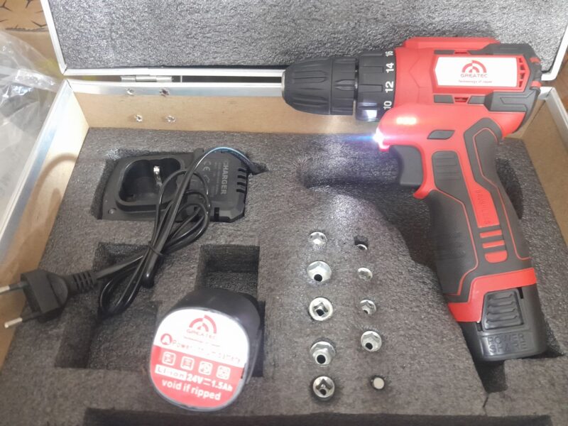 دریل شارژی 24ولت براشلس  گریتک مدل کد24 لیتیوم - Image 6