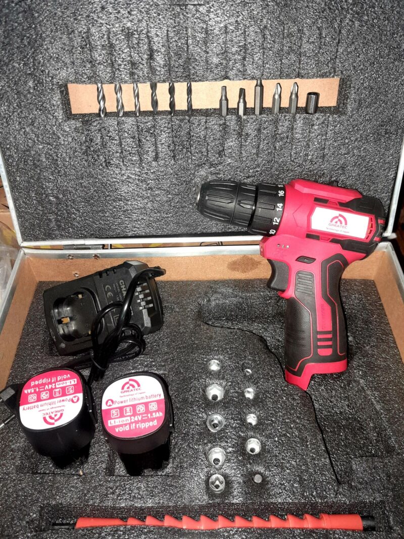 دریل شارژی 24ولت براشلس  گریتک مدل کد24 لیتیوم - Image 7