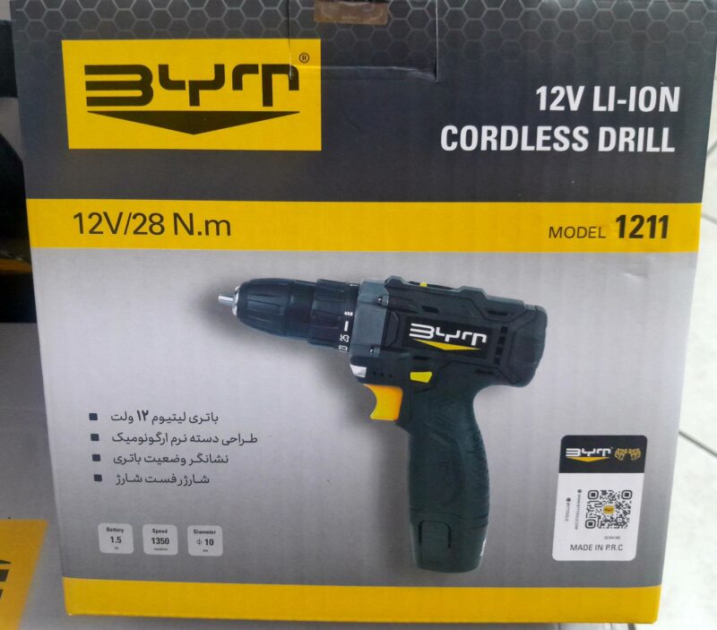 دریل شارژی 12ولت تک باطری byt مدل1211 - Image 7
